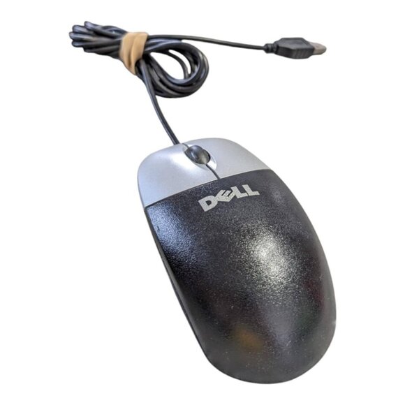 Dell Usb Mouse M-uandel1 Optical Scroll Wheel Black Silver Vtg Working - Picture 5 of 6